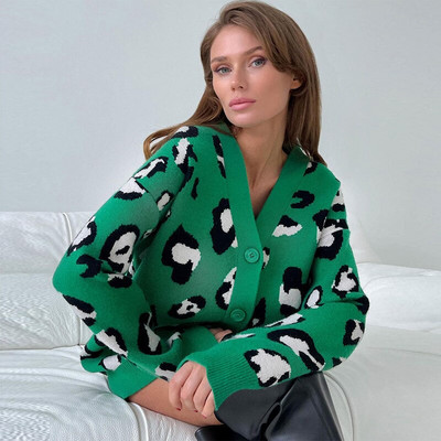 Γυναικείο πουλόβερ με μονό στήθος Ζακέτα Γυναικεία χειμωνιάτικο μακρυμάνικο V λαιμόκοψη Πλεκτό παλτό Γυναικεία casual πουλόβερ Τοπ