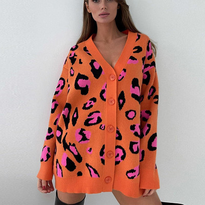 Γυναικείο πουλόβερ με μονό στήθος Ζακέτα Γυναικεία χειμωνιάτικο μακρυμάνικο V λαιμόκοψη Πλεκτό παλτό Γυναικεία casual πουλόβερ Τοπ