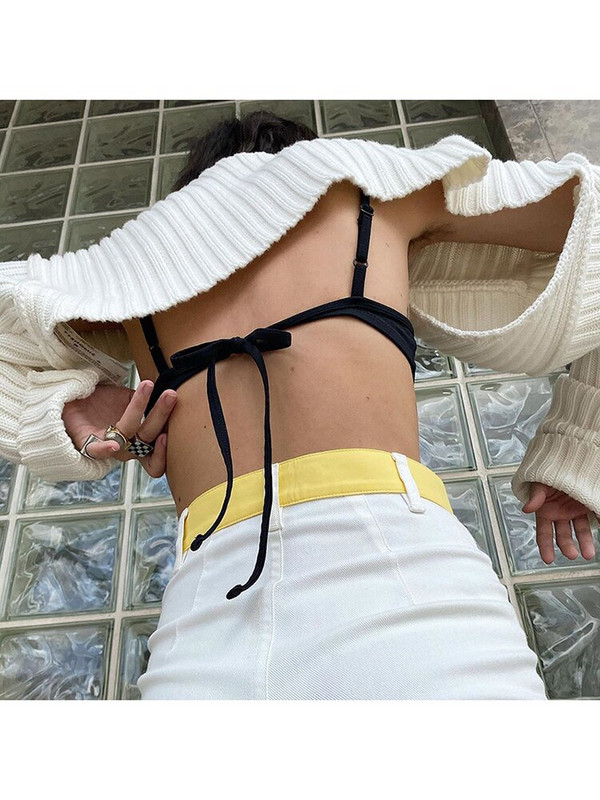 WannaThis trikotāžas jakas sievietēm ar garām piedurknēm Crop rudens modes ikdienas džemperis Seksīgs ielas apģērbs Virsdrēbes sieviešu džemperis