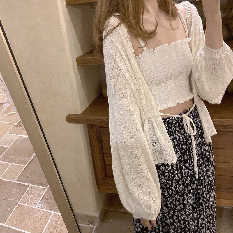 Sieviešu jaka jauns pavasaris, brīvs mežģīnes, jaukas, meitenes, sikspārņu piedurknes, vintage korejiešu stila trikotāžas džemperi, sieviešu aizsardzība pret sauli