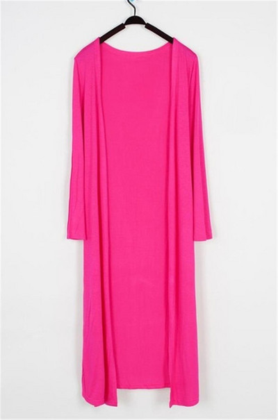 Καλοκαίρι Φθινόπωρο 12 Χρώματα Γυναικεία Modal Long Cardigan Γυναικεία βαμβακερή πουλόβερ Ζακέτες μακρυμάνικο Γυναικείο casual παλτό Γυναικεία πανωφόρια