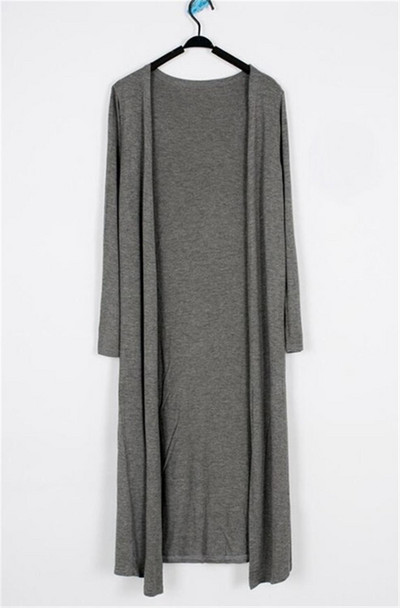 Καλοκαίρι Φθινόπωρο 12 Χρώματα Γυναικεία Modal Long Cardigan Γυναικεία βαμβακερή πουλόβερ Ζακέτες μακρυμάνικο Γυναικείο casual παλτό Γυναικεία πανωφόρια