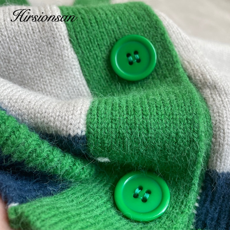 Hirsionsan Vintage Preveliki ženski džemper s V-izrezom 2022. Novi ležerni ležerni topli pleteni ženski kardigan Široki ženski džemper