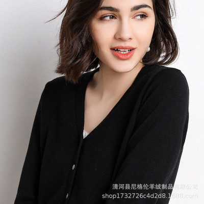 Moteriški megztiniai, 2022 m. rudens, viena krūtinė, megztas V formos iškirpte Madingas trumpas trikotažas, vientisas mėlynas žalias rožinis moteriškas džemperis