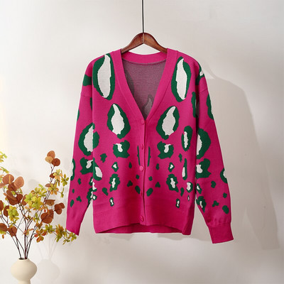 Ženski leopard jesenski pulover Kardigan široke ženske zimske elegantne veste sa životinjskim uzorkom na jedno redno kopčanje 2022.