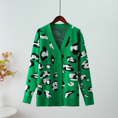 Ženski leopard jesenski pulover Kardigan široke ženske zimske elegantne veste sa životinjskim uzorkom na jedno redno kopčanje 2022.