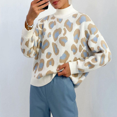 Ženski leopard jesenski pulover Kardigan široke ženske zimske elegantne veste sa životinjskim uzorkom na jedno redno kopčanje 2022.