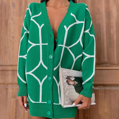 Ženski leopard jesenski pulover Kardigan široke ženske zimske elegantne veste sa životinjskim uzorkom na jedno redno kopčanje 2022.