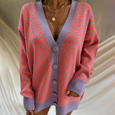 Ženski leopard jesenski pulover Kardigan široke ženske zimske elegantne veste sa životinjskim uzorkom na jedno redno kopčanje 2022.