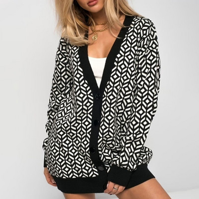 Ženski leopard jesenski pulover Kardigan široke ženske zimske elegantne veste sa životinjskim uzorkom na jedno redno kopčanje 2022.