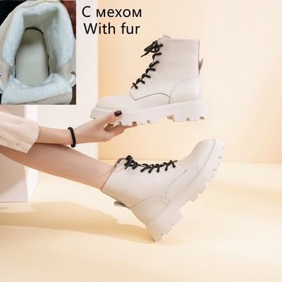 AIYUQI Γυναικείες μπότες Marton 2022 Νέες φθινοπωρινές μπότες μοτοσυκλέτας με κορδόνια Γυναικείες γυναικείες μπότες αστραγάλου βρετανικού στιλ