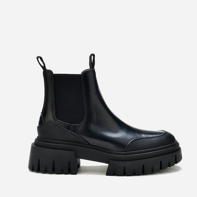 Klasične jesenske 2022. Gležnjače  Ženske cipele s platformom s okruglim prstima, kratke čizme, ručno rađene Chelsea čizme na debelu petu