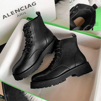 Γυναικείες μπότες χιονιού 2022 Φθινοπωρινό χειμερινό με επίπεδη τακούνι καθημερινά παπούτσια Μποτάκια με γούνα πλατφόρμα Γυναικεία βρετανικά κορίτσια