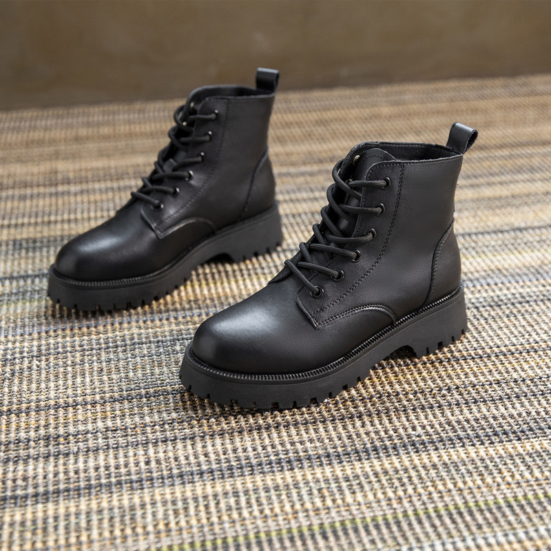 Γυναικείες μπότες χιονιού 2022  Φθινοπωρινό χειμερινό με επίπεδη τακούνι καθημερινά παπούτσια Μποτάκια με γούνα πλατφόρμα Γυναικεία βρετανικά κορίτσια