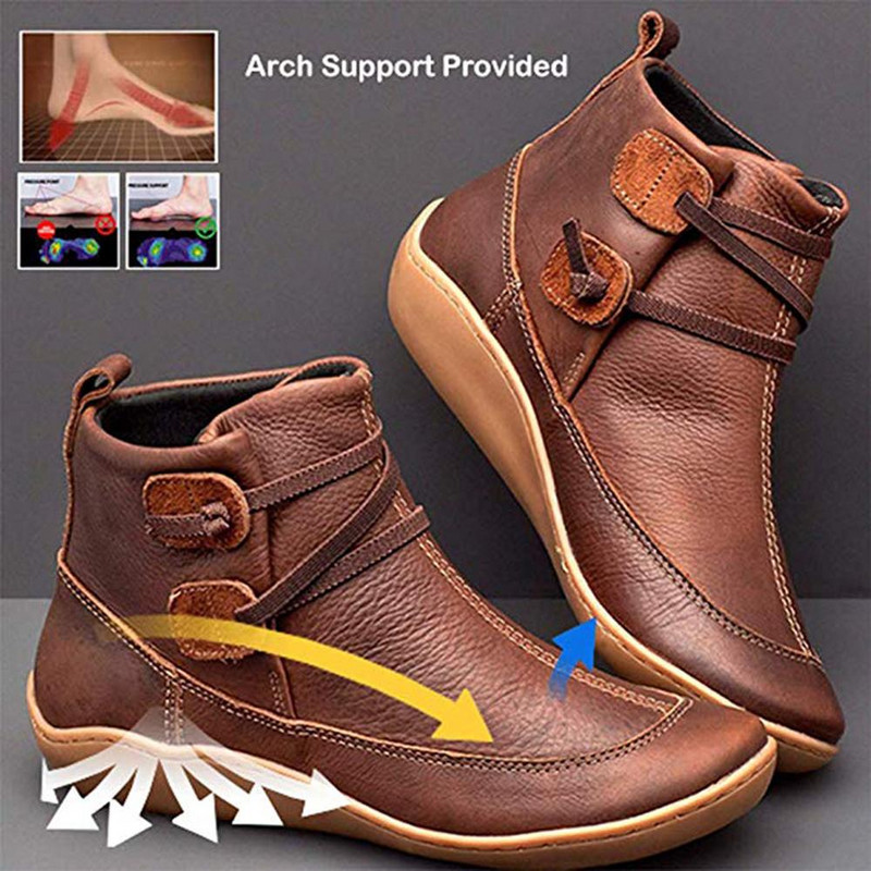 Sieviešu Arch Spupport Zābaki Īsi Plīša Silti Sieviešu Zābaki Ziemas Ūdensizturīgi Sieviešu Apavi Potīte PU Sieviešu zābaki WJ029