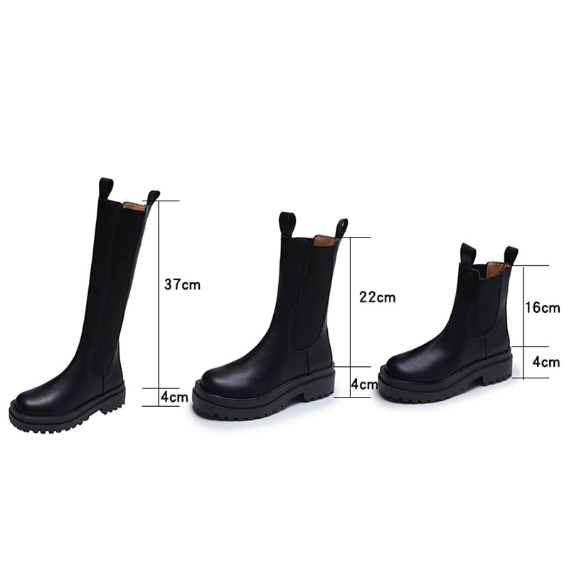 TUINANLE Chelsea Boots Chunky Boots Γυναικεία χειμερινά παπούτσια PU Δερμάτινα βελούδινα μποτάκια μέχρι τον αστράγαλο Μαύρα γυναικεία φθινοπωρινά μποτάκια πλατφόρμας μόδας