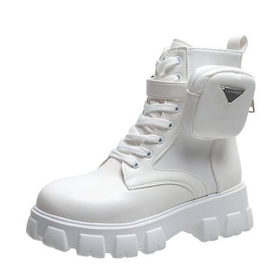 Jauni Botas Sieviešu Motociklu Puszābaki Ķīļi Sieviešu šņorzābaki Platformas Pavasara Melnas Ādas Oksfordas Apavi sievietēm Botas Mujer Soma