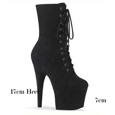 Mclubgirl 20 CM zamšādas, seksīgi, naidīgi, dienas augsti zābaki, 17 cm, apaļš purngals, deju augstpapēžu kurpes naktskluba modele Catwalk platformas apavi LYP