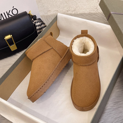 Snow Boots Γυναικείες κοντές σωλήνες παχύρρευστα βαμβακερά παπούτσια Αντιολισθητικά χειμωνιάτικα νέα παπούτσια Student γυναικεία παπούτσια 2022 Μαύρες μπότες