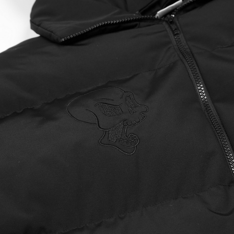 Férfi Hip Hop Parka Hímzett Skull Jacket Streetwear Little Devil Designer kapucnival bélelt dzseki kabát Harajuku téli felsőruházat