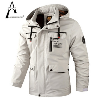 Μόδα Ανδρικά Casual Windbreaker Jacket Hooded Jacket Man αδιάβροχο εξωτερικό μαλακό κέλυφος Χειμερινό παλτό Ρούχα ζεστό fleece παχύ