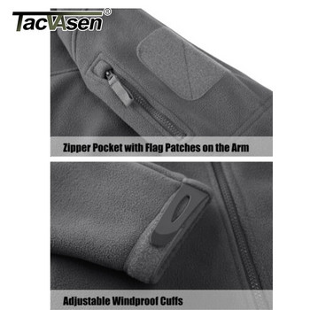 TACVASEN Winter Tactical Fleece Jacket Ανδρικό Στρατό Στρατιωτικό Κυνηγετικό Μπουφάν Θερμικό Ζεστό Ασφάλεια Πλήρες φερμουάρ Εξωτερικά Παλτό Ψαρέματος