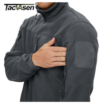 TACVASEN Winter Tactical Fleece Jacket Ανδρικό Στρατό Στρατιωτικό Κυνηγετικό Μπουφάν Θερμικό Ζεστό Ασφάλεια Πλήρες φερμουάρ Εξωτερικά Παλτό Ψαρέματος