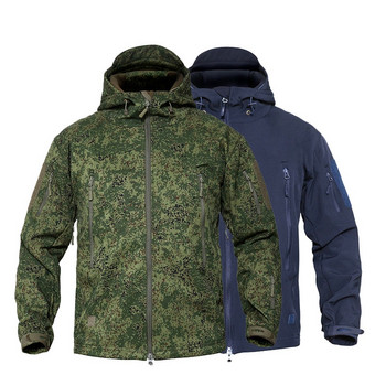 MEGE Ανδρικό στρατιωτικό καμουφλάζ Fleece Tactical Jacket Ανδρικό αδιάβροχο Softshell Windbreaker Winter Army Hooded Coat Hunt Ρούχα