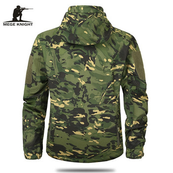 MEGE Ανδρικό στρατιωτικό καμουφλάζ Fleece Tactical Jacket Ανδρικό αδιάβροχο Softshell Windbreaker Winter Army Hooded Coat Hunt Ρούχα