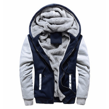 Ανδρικό χειμωνιάτικο μπουφάν παραλλαγής Παχύ μπουφάν με κουκούλα Fleece μακρυμάνικο τζάκετ Άνδρας Casual Streetwear Ανδρικά ρούχα