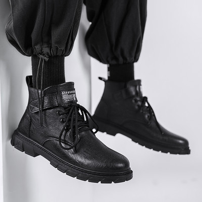 Δερμάτινα ανδρικά loafers με κορδόνια