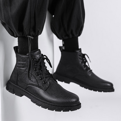 Ανδρικές χειμερινές μπότες με κορδόνια βρετανικού στυλ