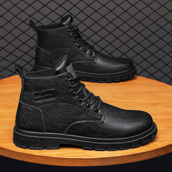 Ανδρικές χειμερινές μπότες με κορδόνια βρετανικού στυλ