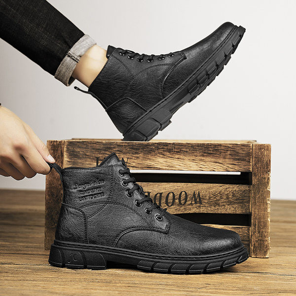 Ανδρικές χειμερινές μπότες με κορδόνια βρετανικού στυλ