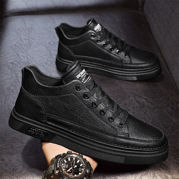 Muške kožne tenisice sa vezicama i natpisom