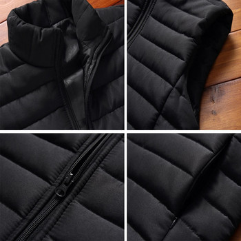 Ανδρικά αμάνικα γιλέκα Aiwetin Χειμερινή μόδα Ανδρικά παλτό με βαμβακερό γιλέκο Ανδρικά κολάρο Ζεστά γιλέκα Ρούχα 5XL