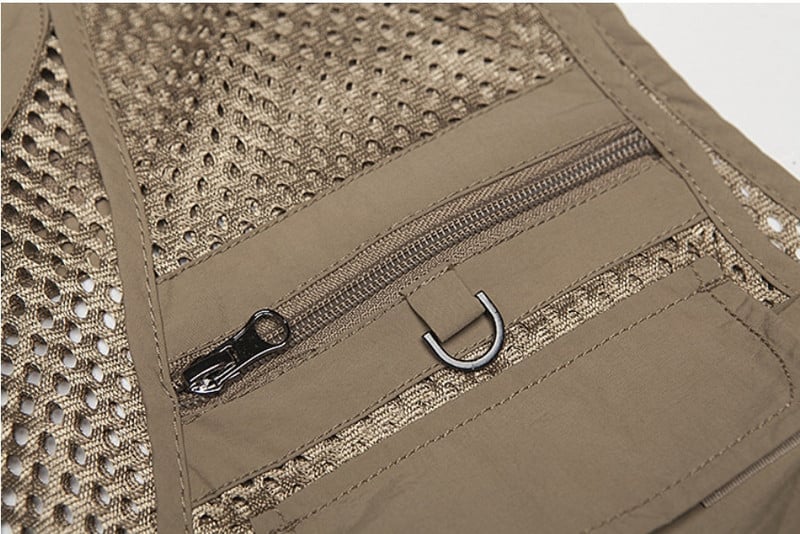 Išsikrovimas Vyriška liemenė Tactical Webbed Pavarų paltas Vasarinis Fotografas Liemenė Įrankis Daug Kišeninis Tinklelis Darbas Striukė be rankovių Vyriškas