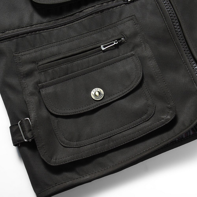 Ανδρικό γιλέκο casual για μοτοσικλέτα μεγάλου μεγέθους XL-4XL Ανδρικό γιλέκο τακτικής μόδας πολλαπλών τσέπης Γιλέκο υψηλής ποιότητας Masculino