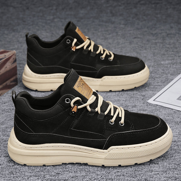 Vīriešu ziemas zābaki ar logotipu un plakanu zoli