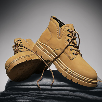 Muške jesensko-zimske čizme od eko kože sa vezicama