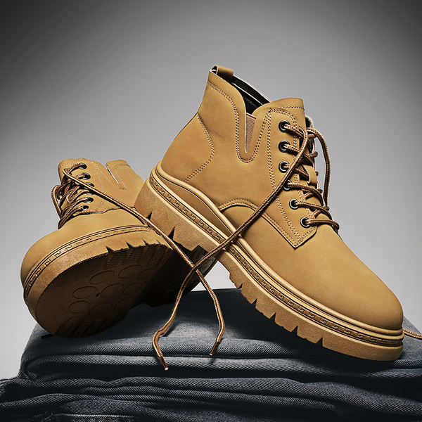 Muške jesensko-zimske čizme od eko kože sa vezicama