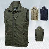 Vīriešu makšķernieku veste Jauna vasaras ātri nožūt āra rāvējslēdzējs fotografēšanai bez piedurknēm jaka sporta makšķerēšanas glābšanas veste vīriešiem medības ceļojumi