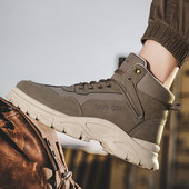 Χειμερινές ανδρικές μπότες με τραχιά σόλα