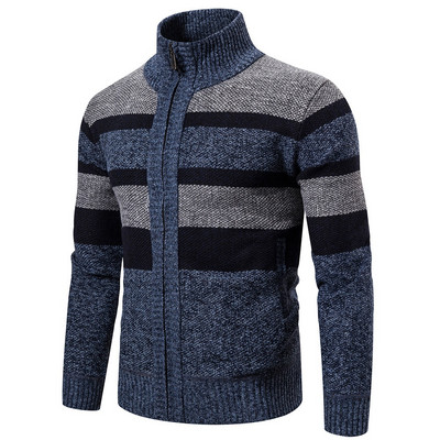 New Autumn Winter Cardigan Men Sweaters Jackets Coats Fashion Striped Knitted Cardigan Slim Fit Sweaters Coat Mens Clothing 2022