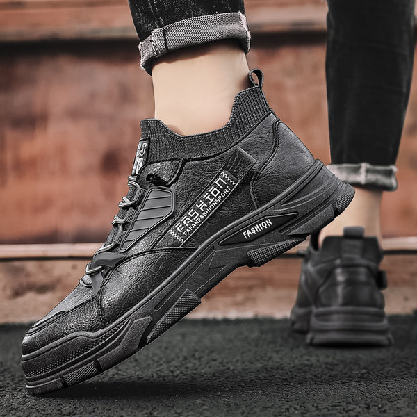 Ανδρικά δερμάτινα παπούτσια με τραχιά σόλα - δύο μοντέλα