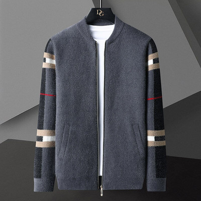 Ανδρικό μπουφάν με φερμουάρ Ανδρικό μπουφάν τσέπης με φερμουάρ, επώνυμα φθινόπωρο, χειμώνας, σχεδιαστής ζακέτα, πλεκτό μπουφάν σε συνθετικό μέγεθος