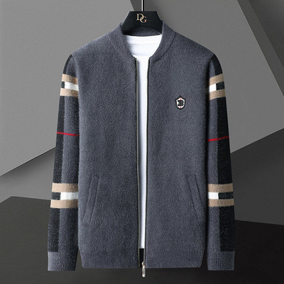 Ανδρικό μπουφάν με φερμουάρ Ανδρικό μπουφάν τσέπης με φερμουάρ, επώνυμα φθινόπωρο, χειμώνας, σχεδιαστής ζακέτα, πλεκτό μπουφάν σε συνθετικό μέγεθος