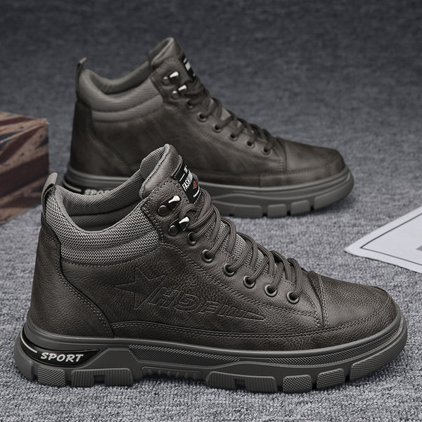 Vīriešu ādas puszābaki divās krāsās