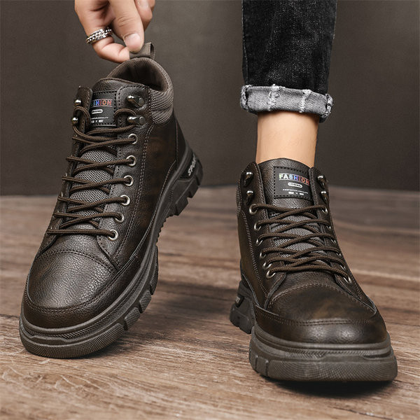 Vīriešu ādas puszābaki divās krāsās