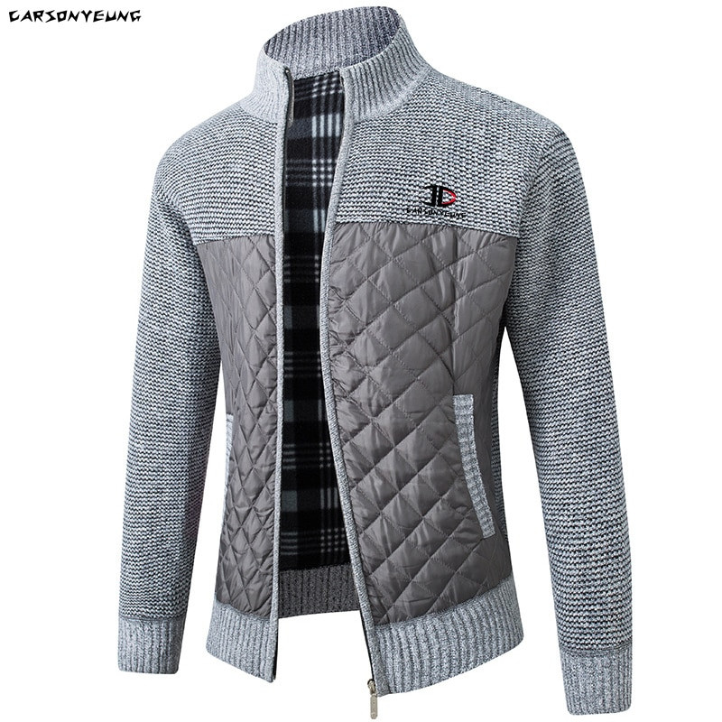 Džemper marke Muški Proljeće Jesen Kardigan Džemper Kaputi Muški Patchwork Fleece Puni Zip Pulover Jakne Ležerna Pletiva Plus Veličina